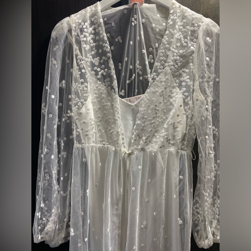 Bridal getting ready slip dress & robe (XS)